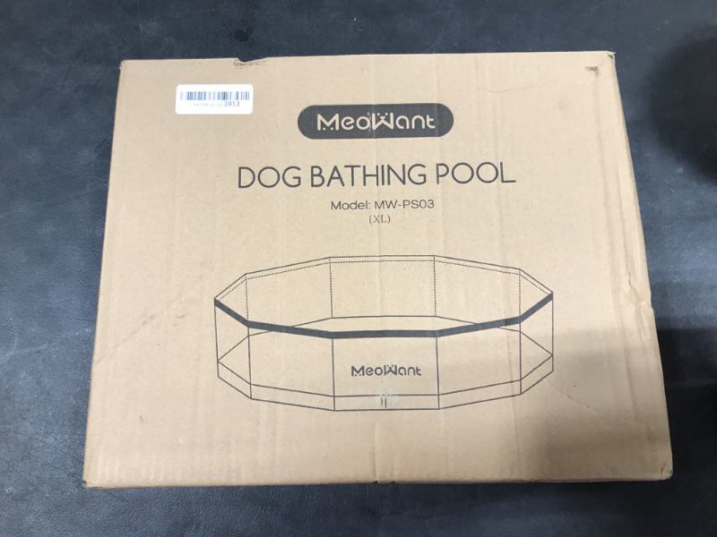 Photo 2 of Meowant Foldable Dog Pool, Hard Plastic Dog Swimming Pools for Large Dogs, Collapsible Plastic Kid Pet Pool, Portable Bathing Tub Kiddie Pool for Dogs