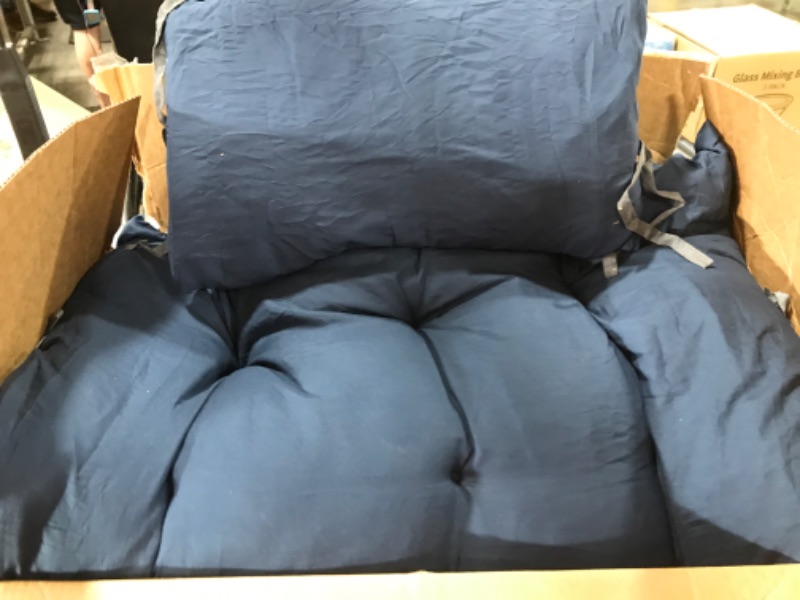 Photo 1 of Rkufoze Egg Chair Cushion, Thick Hanging Egg Chair Cushions, Soft Egg Swing Chair Cushion, U-Shaped Cushions for Hanging Egg Chair (Only Cushion) have headrest BLUE