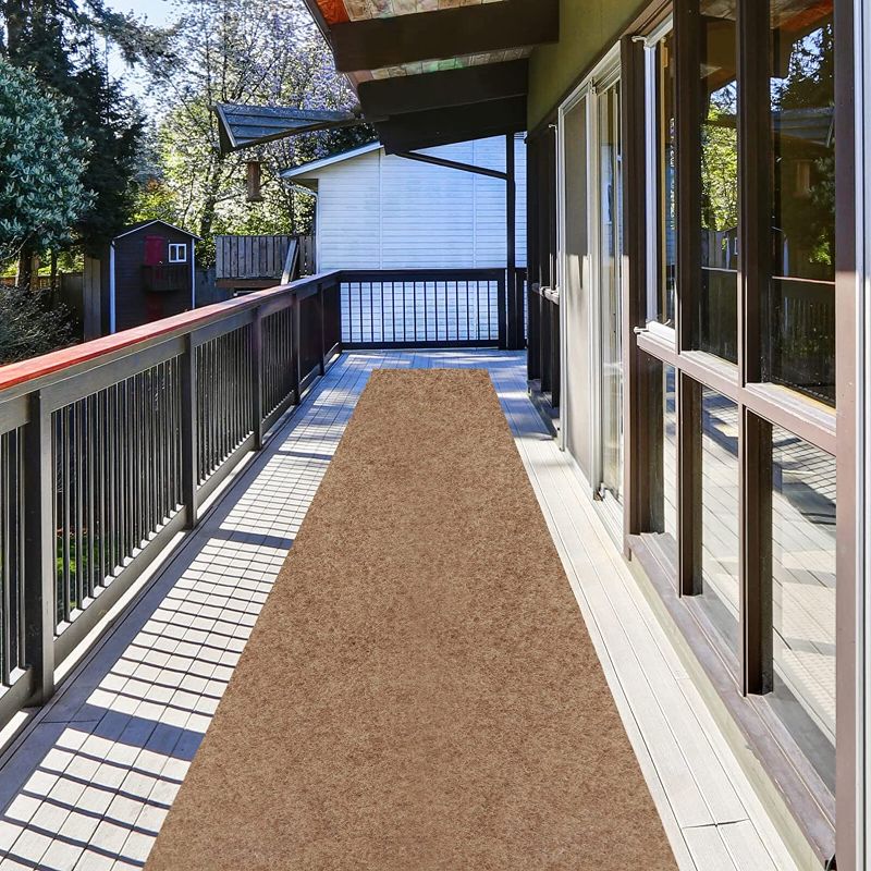 Photo 1 of ZGR Runner Rug 2 ft x 12 ft Carpet Runners, Indoor/Outdoor Hallway Kitchen Entryway Bedroom Area Rugs with Natural Non-Slip Rubber Backing, Garage mat, Sand, Custom
