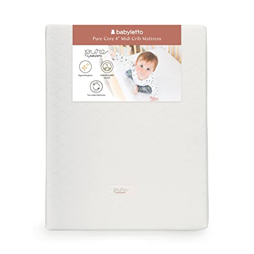 Photo 1 of Babyletto Pure Core 4" MIDI Crib Mattress, Hybrid Waterproof Cover, Lightweight, Greenguard Gold Certified
