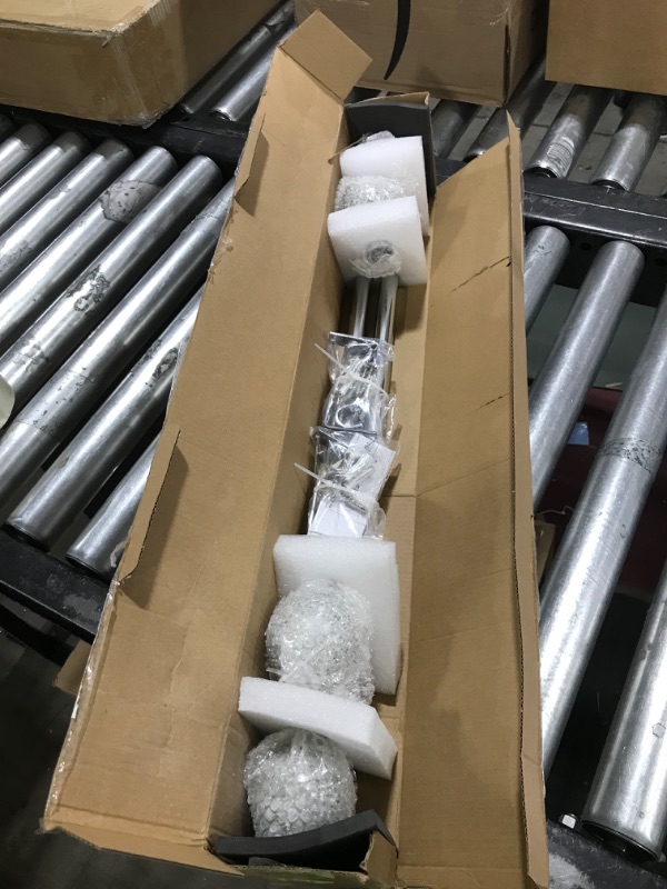 Photo 1 of 2 Pack Silver Glass Mosaic Ball Finials Curtain Rod?3/4” Adjustable Curtain Rod?28-48 Inch?Chrome Chrome 2 Pack 28-48"