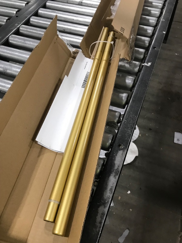 Photo 1 of 2 Pack Gold Curtain Rods for Windows 48 to 84 Inch(4-7ft),1 Inch Diameter Heavy Duty Curtain Rods,Cylindrical End Cap Curtain Rod,Modern Adjustable Drapery Rods,Window Curtains Rod 48-84",Gold 48-84"&2 pack Gold