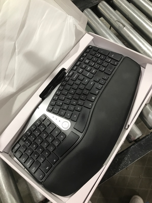 Photo 2 of Nulea Ergonomic Keyboard, Wired Split Keyboard with Pillowed Wrist and Palm Support, Featuring Dual USB Ports, Natural Typing Keyboard for Carpal Tunnel, Compatible with Windows/Mac