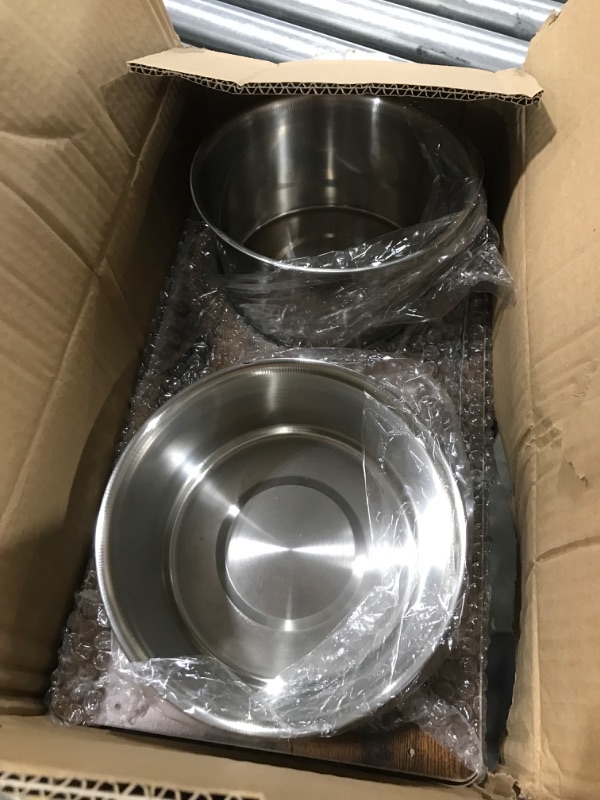 Photo 2 of Elevated Dog Bowls, Raised Dog Bowl Stand Feeder for Large Medium Small Size Dogs, Wood Pet Food and Water Bowl with 2 Stainless Steel Bowls