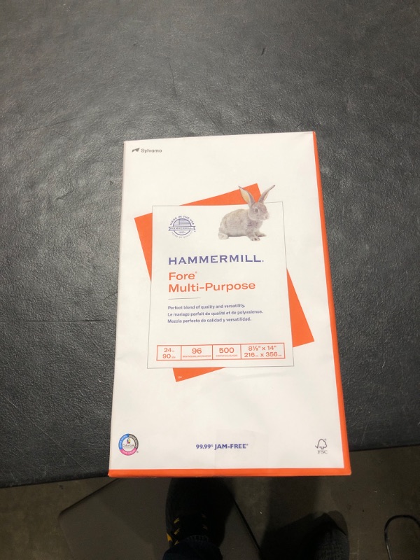 Photo 2 of Hammermill Printer Paper, Fore Multipurpose 24 lb Copy Paper, 8.5 x 14 - 1 Ream (500 Sheets) - 96 Bright, Made in the USA, 101279R 1 Ream | 500 Sheets Legal (8.5x14)