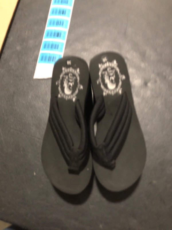 Photo 2 of Always Pretty Women's Flip Flops Wedge Sandals Platform Thongs 6 Black-11cm
