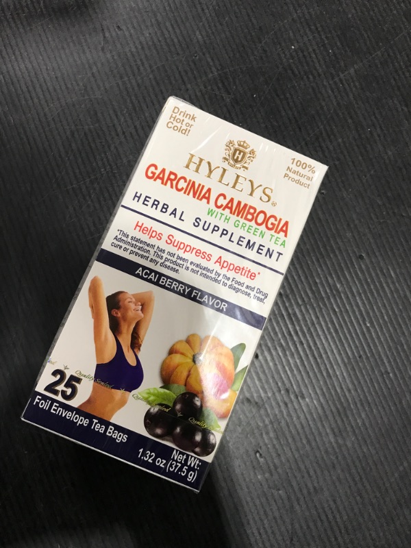 Photo 2 of (EXPIRES 08/2024 ) Hyleys Tea Garcinia Cambogia with Acai Berry - 25 bags (100% Natural, Sugar Free, Gluten Free and Non GMO) Acai Berry 25 Count (Pack of 1)