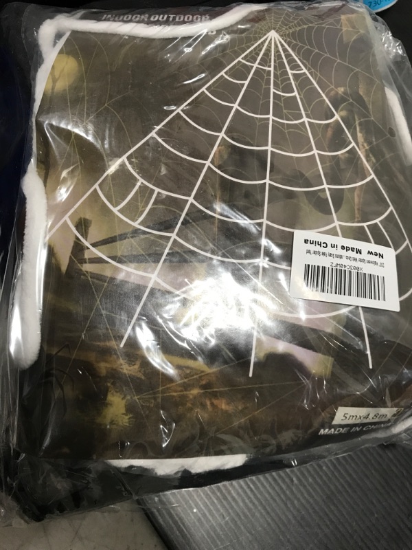 Photo 1 of 200" Halloween Spider Web 59" Giant Large Huge Big Spider with Trangle Spider Web 30 PCS Small Baby Spiders Scary Furry Ghost Fake Spider