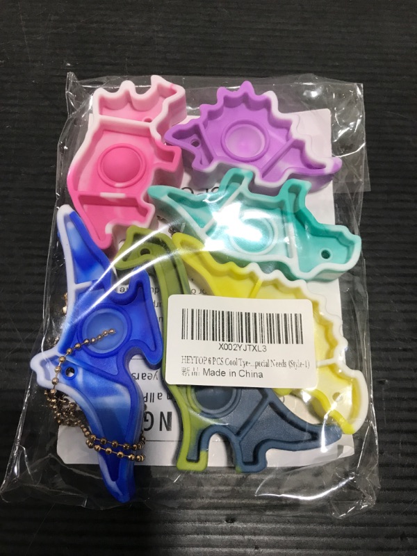 Photo 1 of (6pack) Dinosaur Toys Party Favors for Kids, Fidget Toy Pop Its Bulk Pack, Stocking Stuffers Sensory Toys Autistic Children Autism ADHD Boys Girls, Treasure Prize Box Fidgets Popit Classroom Small Stress Gift
