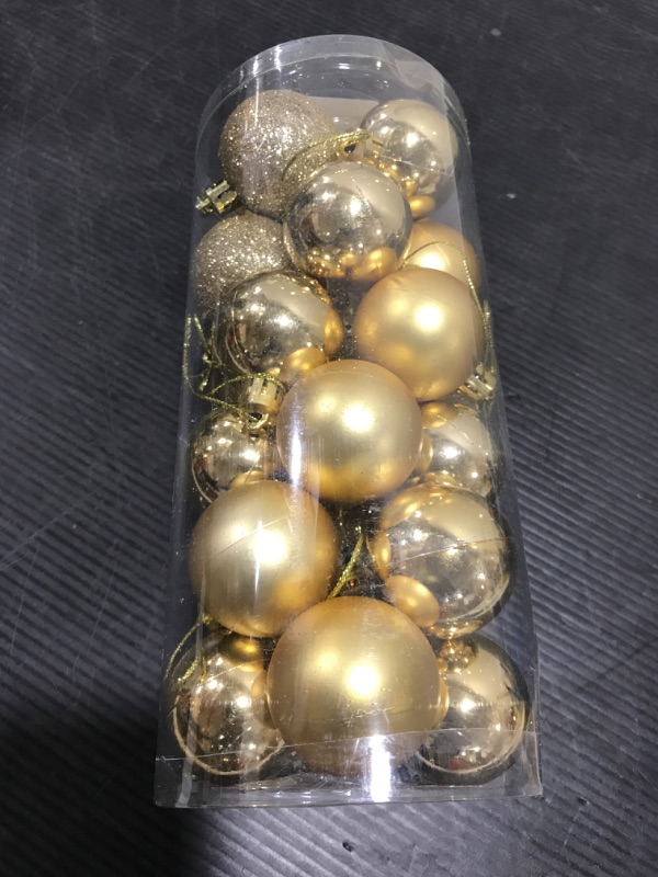 Photo 1 of Acronde 24PCS 1.57" Christmas Ball Ornaments Xmas Tree Balls Shatterproof Christmas Decoration Perfect Hanging Ball for The Home Holiday Christmas Party Decoration (Golden) 