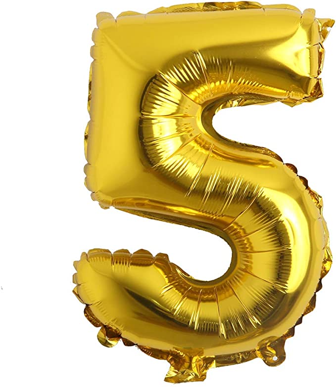 Photo 2 of 16" inch Single Gold Alphabet Letter Number Balloons Aluminum Hanging Foil Film Balloon Wedding Birthday Party Decoration Banner Air Mylar Balloons (16 inch Gold 5) 