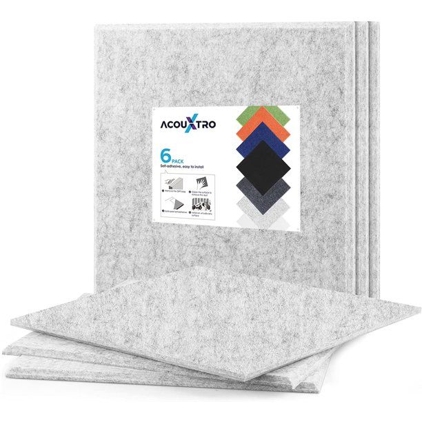 Photo 1 of 6 Pack Soundproof Wall Panels, 12"x12"x0.4" Self Adhesive Acoustic Panels, High Density Sound Insulation Panels, Noise Cancelling Wall Panels for Bedroom,Studio,Gaming Room,Sound Deadening Wall panels 6 Pack-Square Sesame GREY