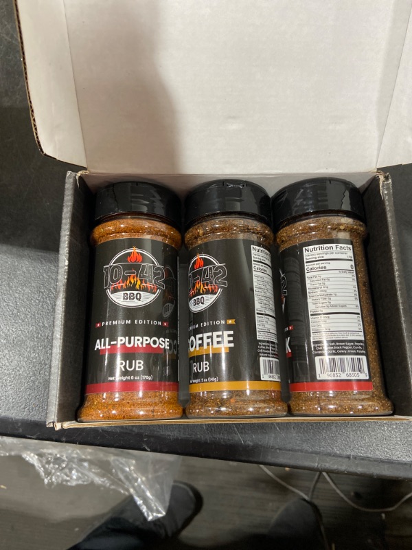 Photo 2 of 10-42 Steak Seasoning Gift Set - 3 Premium Flavors : All Purpose, Steak, Coffee Rub | Gourmet Meat Seasoning Dry Rub | Barbecue Spices and Seasonings Variety Pack | Grill Gifts | 0 Calorie, No MSG