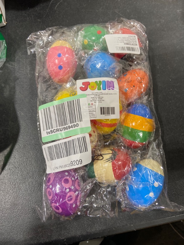 Photo 1 of JOYIN 12 Pieces 3" Wooden Egg Shakers Maracas Percussion Musical for Party Favors, Classroom Prize Supplies, Musical Instrument, Basket Stuffers Fillers, Easter Hunt