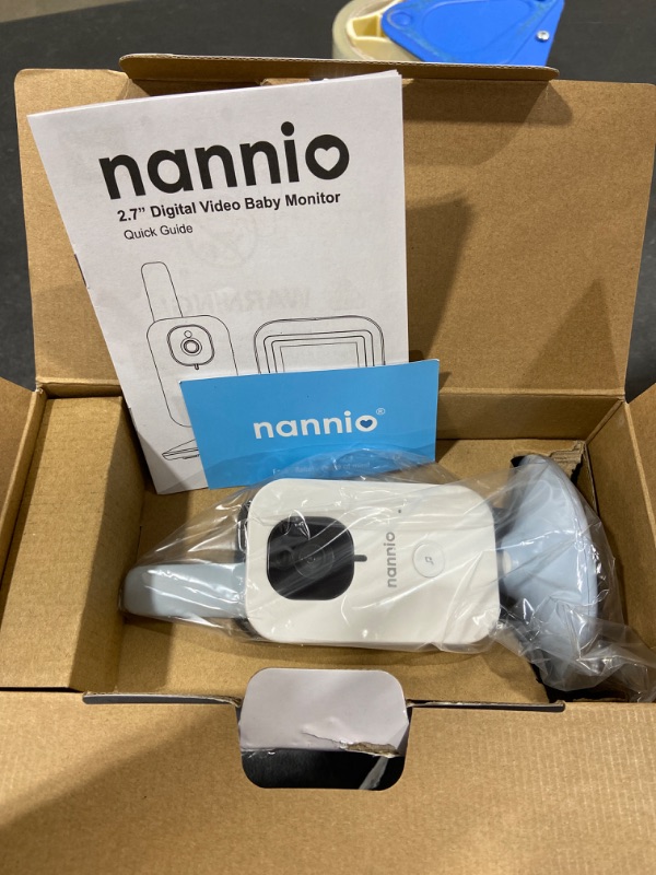 Photo 2 of nannio Baby Monitor Hero2 Video Baby Monitors with Camera and Audio, Two-Way Talk, Auto Night Vision, Voice Activation, 5 Lullabies, 985ft Range, Long Battery Life, Baby Gifts, 2 Years Warranty Baby Blue