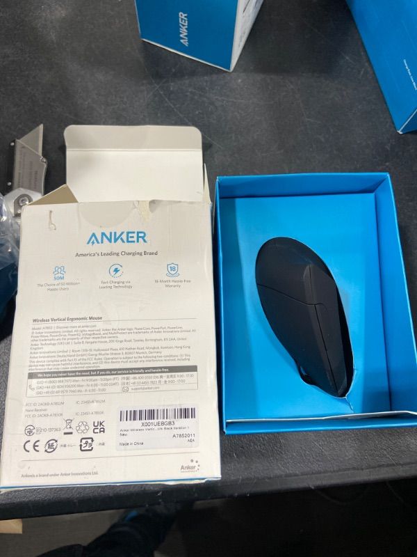 Photo 2 of Anker 2.4G Wireless Vertical Ergonomic Optical Mouse, 800 / 1200 /1600 DPI, 5 Buttons for Laptop, Desktop, PC, Macbook - Black