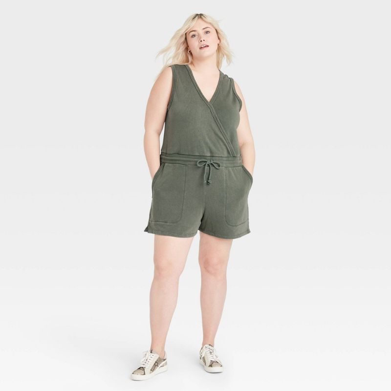 Photo 1 of 2X Women's Plus Size Sleeveless Romper - Universal Thread™
