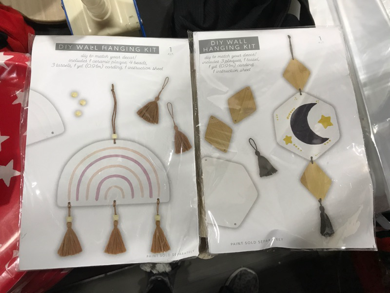 Photo 1 of 2 packs of DIY Wall Hanging Kits and 2 thick wooden block shapes