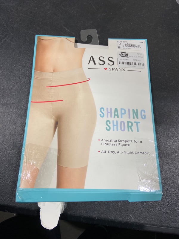 Photo 2 of ASSETS by SPANX Women&#39;s Mid-Thigh Shaper - Tan 2
size 2 