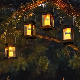 Photo 1 of 6-Pack Solar Hanging Lantern , Candle Flickering Flame Effect LED Solar Lights, Warm White, Decorative Lighting with Stakes for Patio, Garden, Lawn, Deck, Tent, Tree, Yard- Waterproof 