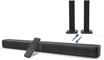 Photo 1 of Bluetooth Sound Bars for TV with Dual Subwoofer, 2023 Upgrade 2.2CH Home Theater Audio Detachable Sound Speaker System&10 DSP, HDMI/Optical/Aux/USB Soundbar, 2 in 1 Surround & Wall Mountable 32 Inch
