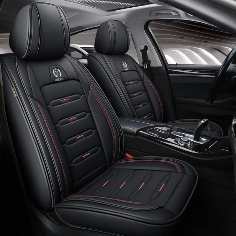 Photo 1 of Youth Faction Luxury Leather Car Seat Covers 5 Seats Full Set Universal Fit (Black)