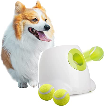 Photo 1 of AFP Automatic Dog Ball Launcher Automatic Ball Launcher for Dogs Interactive Puppy Pet Ball Indoor Thrower Machine Fetch Machine for Small and Medium Size Dogs, 3 Balls Included (2 inch)
