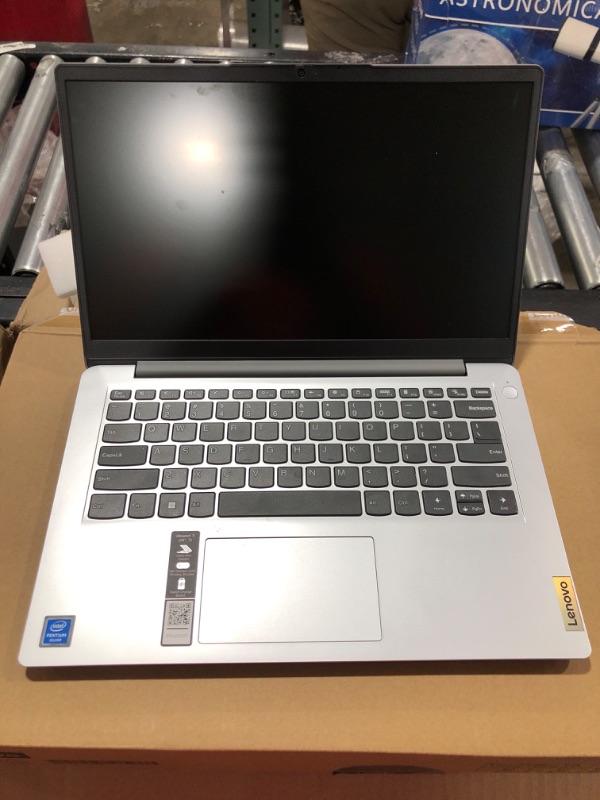 Photo 2 of Lenovo IdeaPad Business Laptop, 14.0" HD Micro-Edge Display, Intel 4-Core Pentium N5030 up to 3.1GHz, 4GB RAM, 128GB eMMC, USB-C, HDMI, SD Card Reader, WiFi, Webcam, SPS Wireless Mouse, Win 11 S Mode