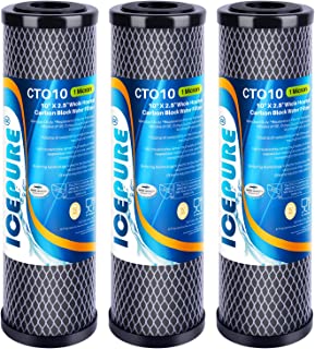 Photo 1 of 10"x2.5" 5 Micron Carbon Water Filter, Whole House Carbon CTO Water Filter Cartridge Replacement Fits Culligan D-10A, P5-D, DuPont WFPFC8002, SCWH-5, GE FXWTC, Whirlpool WHCF-WHWC, 3 Pack