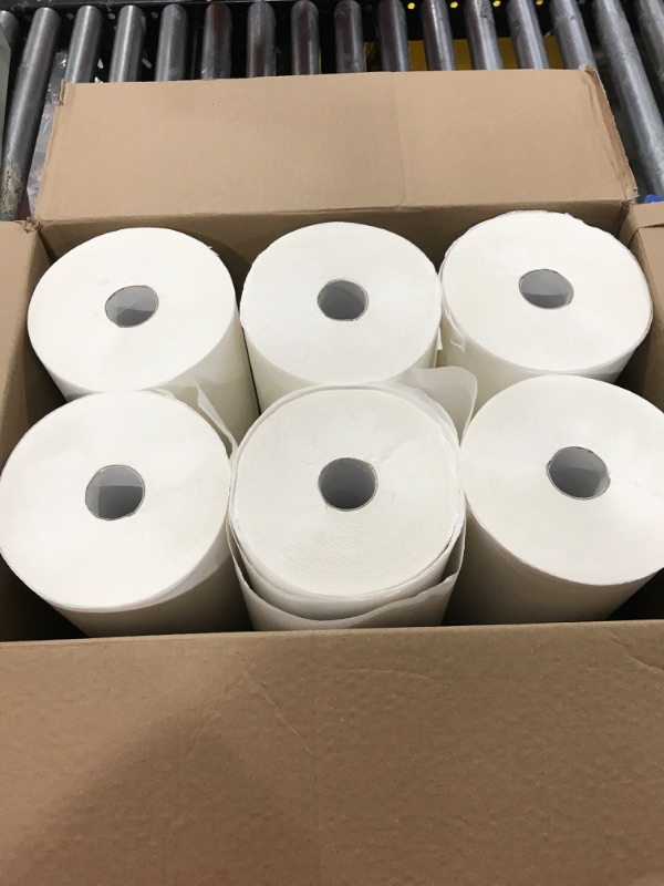 Photo 2 of High Capacity TAD Towel rolls, 10" Roll, White, 6 Rolls Premium Quality Fits Touchless Automatic roll Towel Dispenser