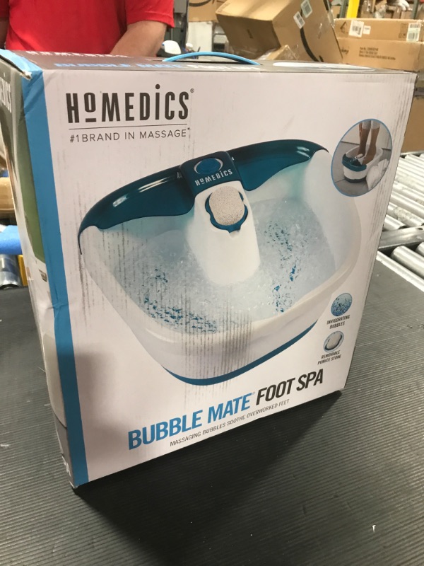 Photo 1 of HoMedics Bubble Mate Foot Spa, Toe Touch Controlled Foot Bath with Invigorating Bubbles and Splash Proof, Raised Massage nodes and Removable Pumice Stone