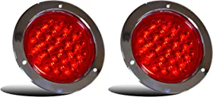 Photo 1 of 24v Round 4" Red LED Indicator with Chrome Ring Suitable for Flasher lamp Tractors Trailers Trucks Buses
6 lights