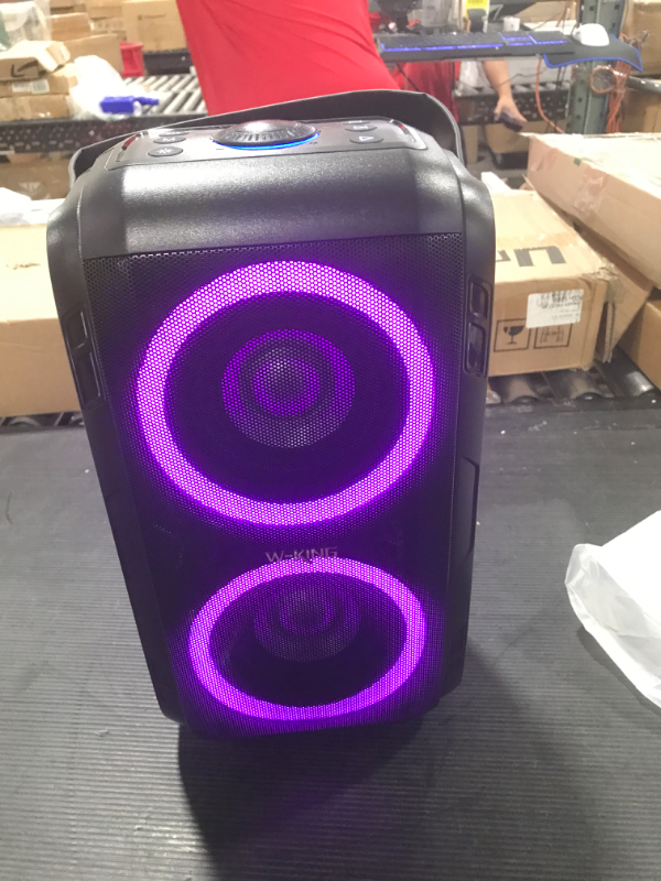 Photo 2 of W-KING 80W Bluetooth Speakers Loud, Super Rich Bass, Huge 105dB Sound Powerful Portable Wireless Outdoor Bluetooth Speaker, Mixed Color Lights, 24H Playtime, AUX, USB Playback, TF Card, Non-Waterproof