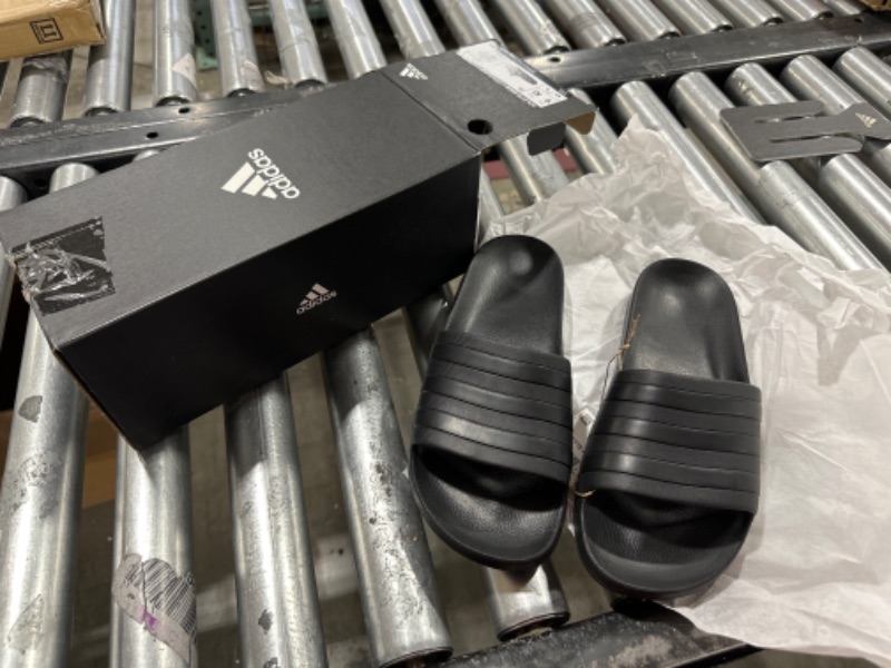 Photo 2 of adidas Unisex-Adult Adilette Aqua Slides Sandal 10 Women/9 Men Black/Black/Black