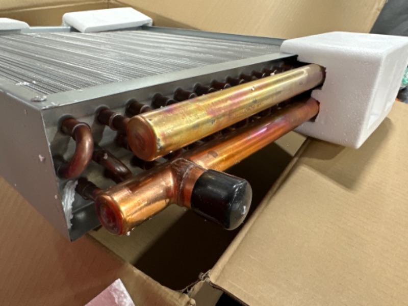 Photo 3 of Water to Air Heat Exchanger 20x20 with Copper Ports for Outdoor Wood Furnaces, Residential Heating and Cooling, and Forced Air Heating (20x20) HTL20x20US