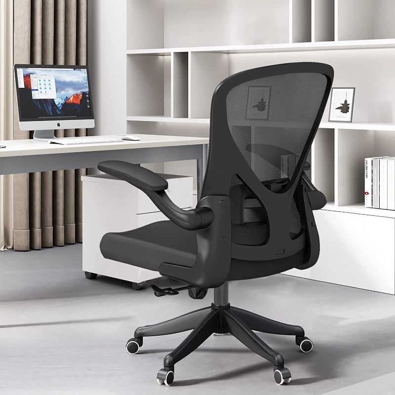 Photo 1 of SICHY AGE Ergonomic Office Chair Home Desk Office Chair with Flip-Armrest & Cushion for Lumbar Support, Mid Back Computer Chair with Thickened Cushion Desk Chairs
