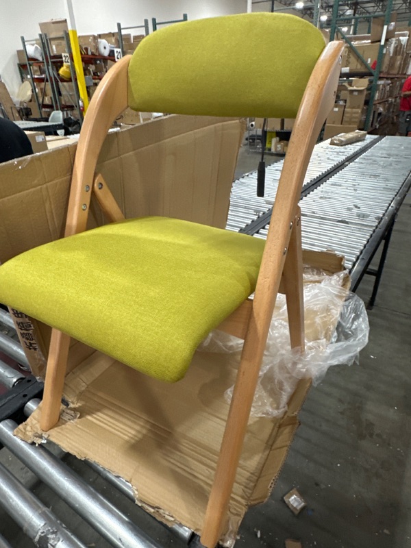 Photo 2 of ZRAGEK Folding Chairs with Padded Seats,Home Comfortable Dining Chair Learning Chair, Single Comfortable Backrest Lounge Chair On The Balcony, Portable, Bearing 100kg 76*51*47cm Green