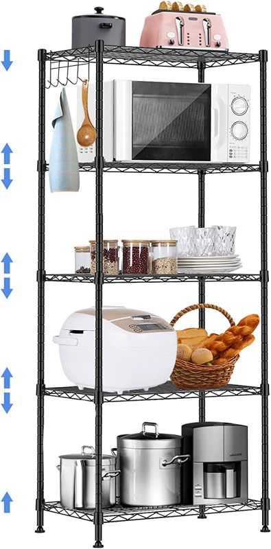 Photo 1 of 5 Tier Wire Shelving Unit, Adjustable Wire Rack Shelving, Changeable Metal Wire Storage Shelves for Kitchen, Laundry, Bathroom, Balcony, Pantry