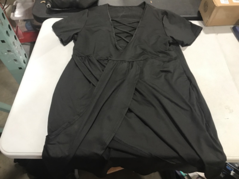 Photo 1 of Black Short Sleeve Dress Thick Spandex/Stretch - 4XL