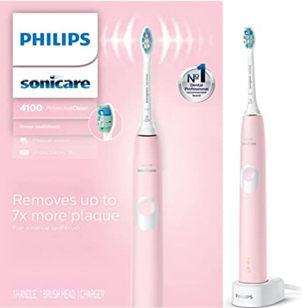 Photo 1 of Philips Sonicare ProtectiveClean 4100 Electric Rechargeable Toothbrush, Plaque Control, Pastel Pink