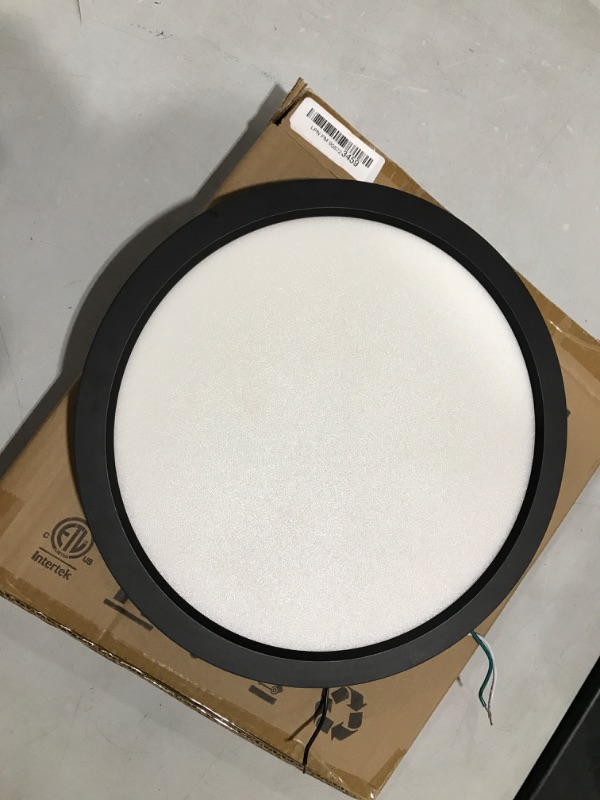 Photo 2 of  13 Inch LED Round Flat Panel Light, 24W 2400lm 3000K/4000K/5000K CCT Selectable, Dimmable Edge-Lit Flush Mount LED Ceiling Light for Kitchen, Bedroom, Laundry and Closet Room, Black