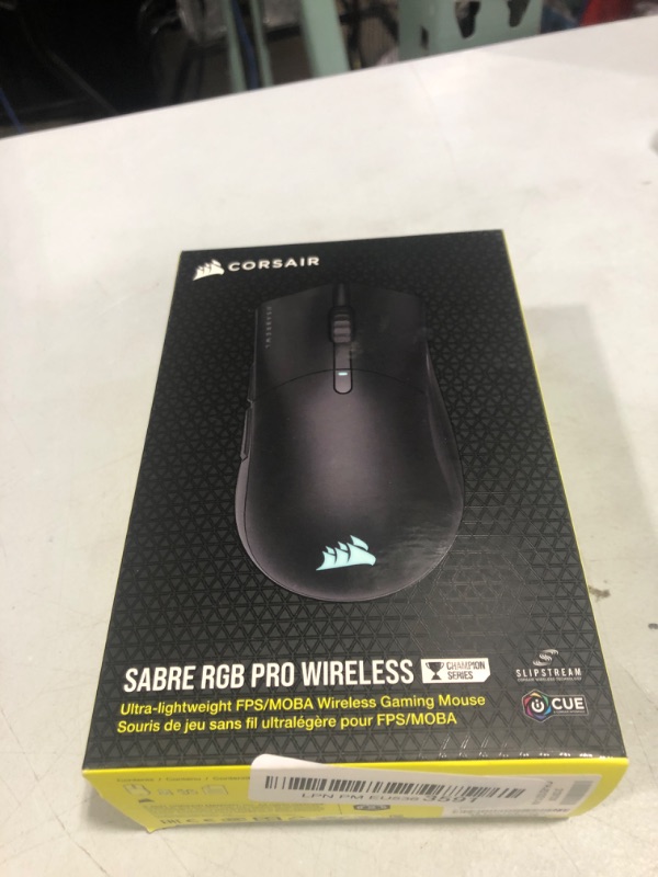 Photo 3 of CORSAIR SABRE RGB PRO WIRELESS CHAMPION SERIES, Ultra-lightweight FPS/MOBA Wireless Gaming Mouse, Black