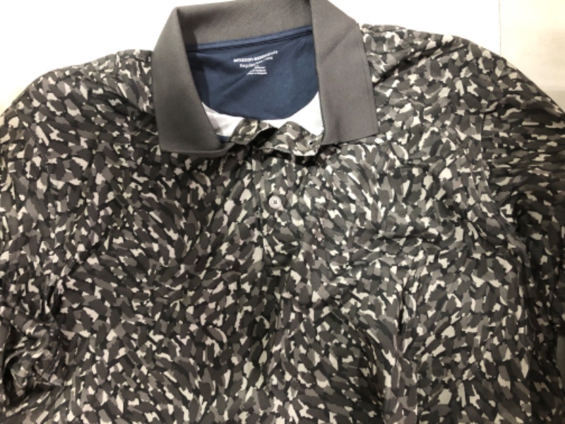 Photo 1 of Amazon Essentials Men's Regular-Fit Quick-Dry Golf Polo Shirt Polyester Grey, Paint Large