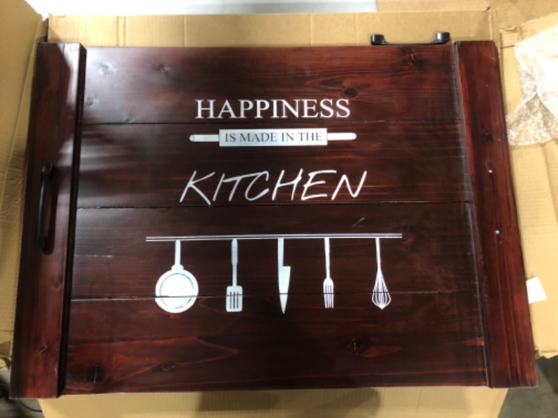 Photo 1 of 20X30" Wooden Tray With Handles 