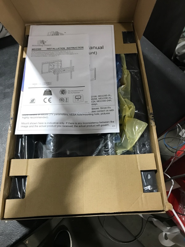 Photo 1 of Mounting Dream UL Listed TV Wall Mount for Most 32-55 inch TV, Some up to 65 inch, Full Motion TV Mount with Articulating Dual Arms, Max VESA 400x400mm, 99 lbs, Fits 16 inch Studs, MD2380