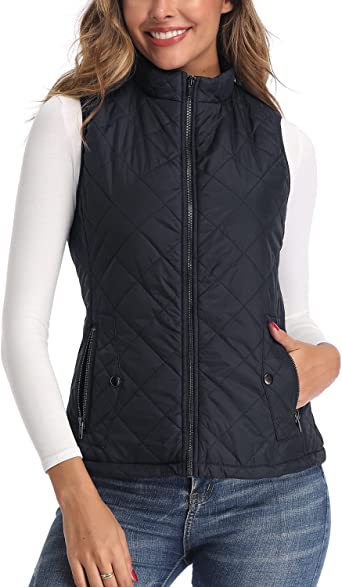 Photo 1 of  Women's Outwear Vest - Stand Collar Lightweight Zip Quilted Vest for Women - Size XL