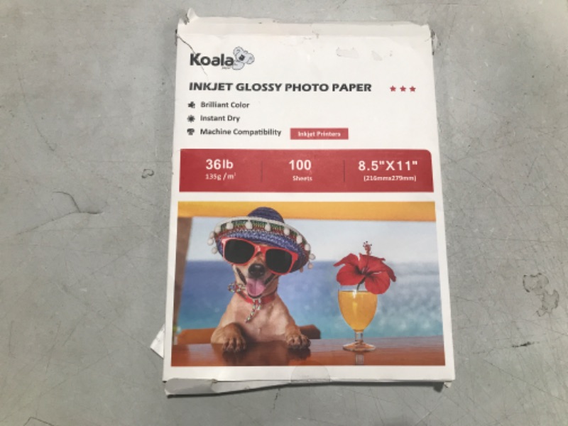 Photo 2 of Koala Thin Inkjet Printer Paper for DIY Chip Bag and Print Brochure Flyer 8.5x11 Inches Glossy 100 Sheets 36Lb