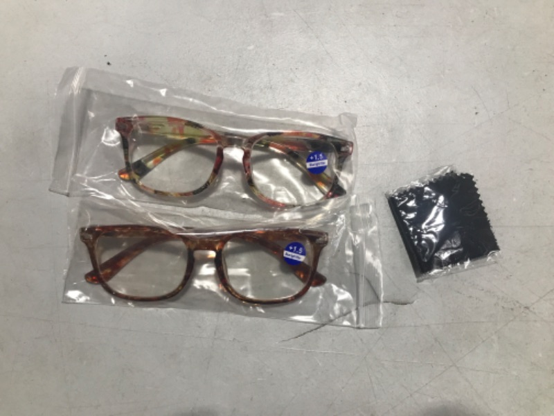 Photo 1 of 2pk +1.5 Reading Glasses with Blue Light Filter