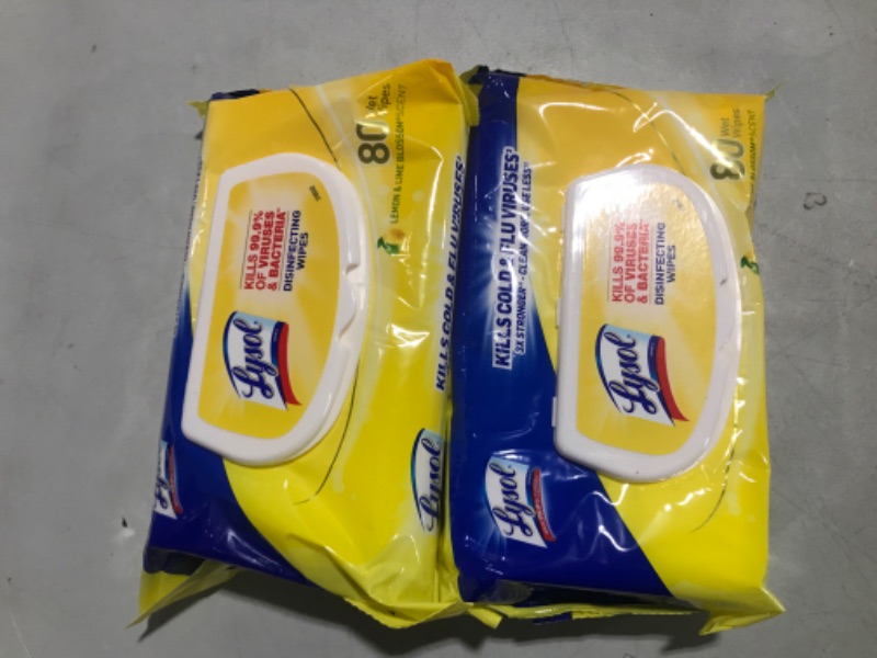 Photo 2 of LYSOL Disinfecting Wipes - Lemon & Lime Blossom Flatpack 80 ct. (Pack of 2)