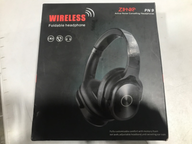 Photo 1 of ZIHNIC 2 Items,1 Black Active Noise Cancelling Headphones Bundle with 1 Rose Gold Foldable Wireless Headset
